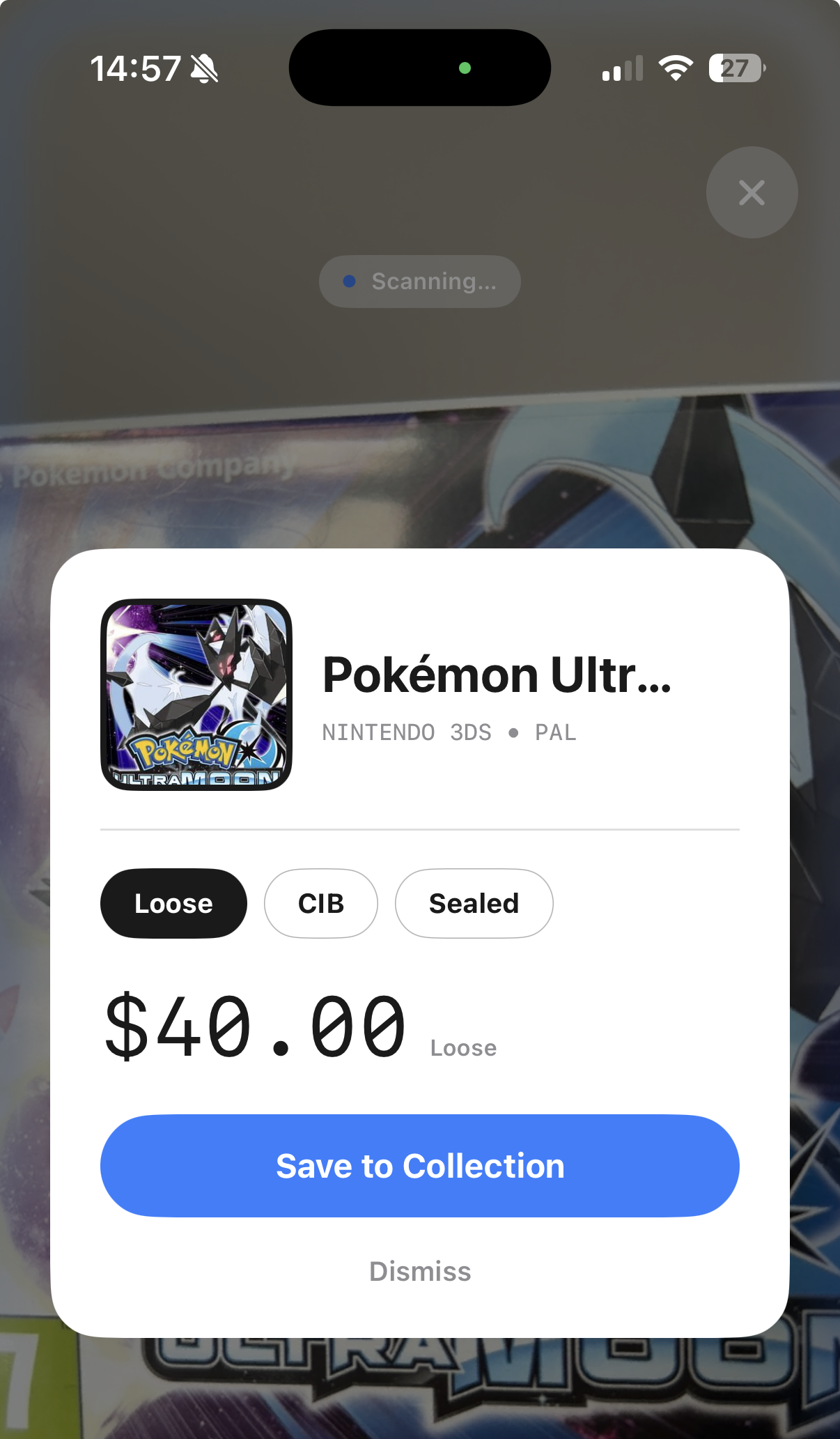 Relic price screen